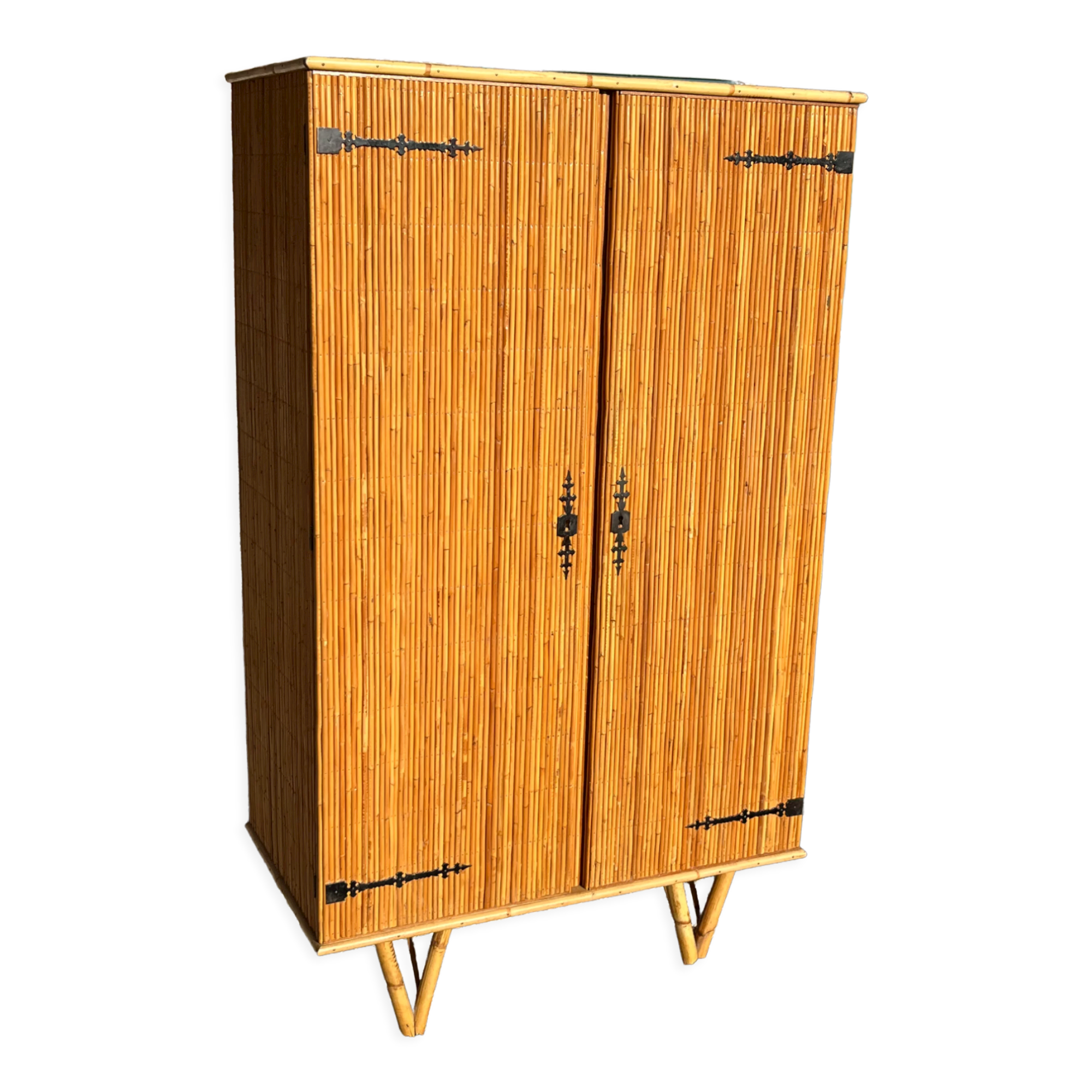 Vintage rattan cabinet