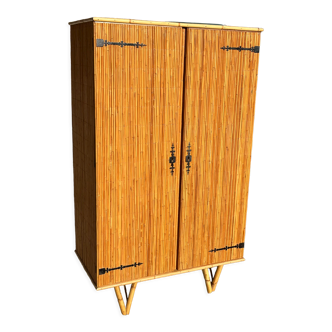 Armoire vintage rotin