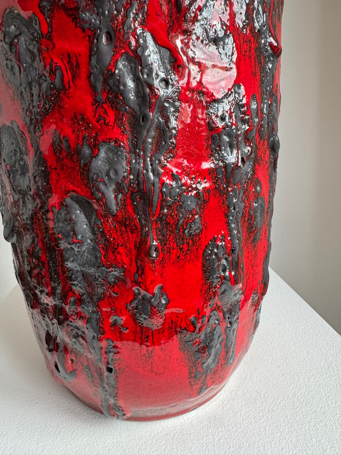 Vintage 1970s XL Scheurich Keramik Fat Lava Vase MCM West Germany