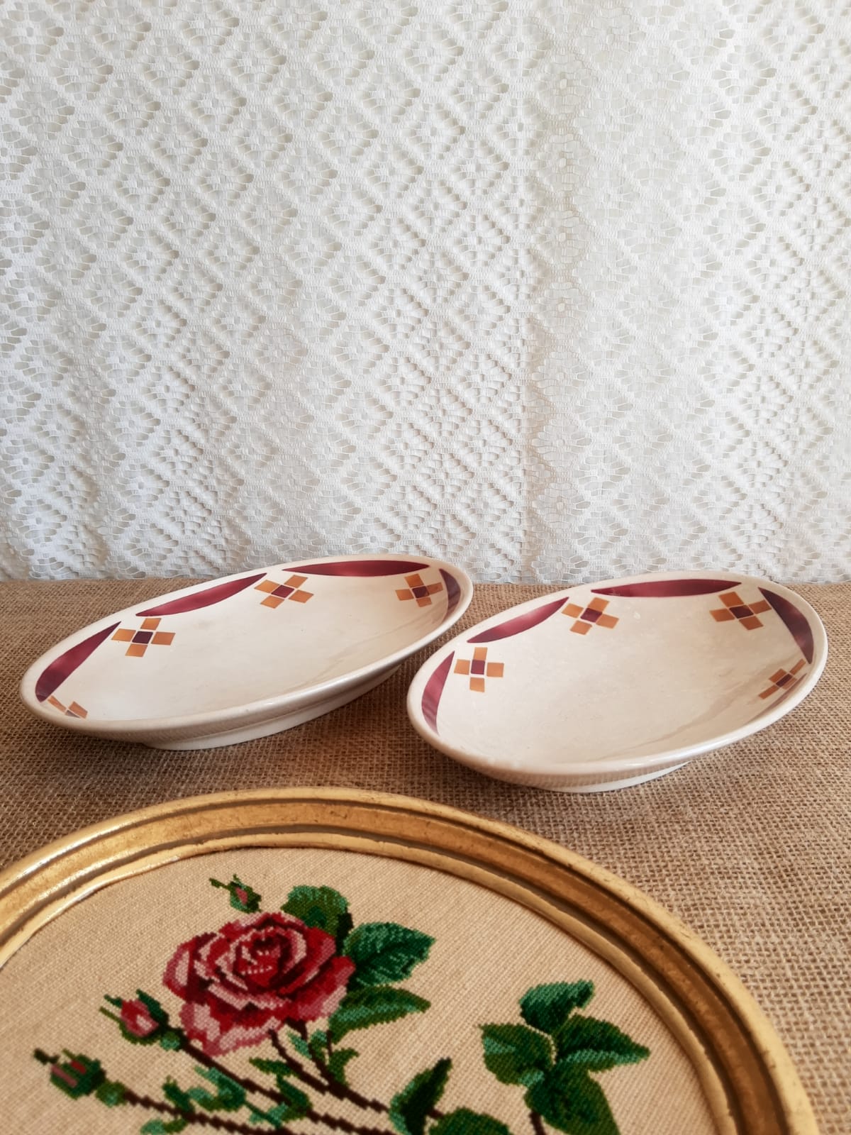 Set of 2 vintage Badonviller France Pornichet dishes
