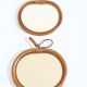 Pair of Apple-Shaped Mirrors in Bamboo and Rattan, France, 1960