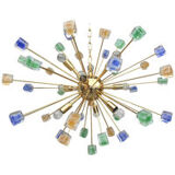 Lustre spoutnik en verre de Murano