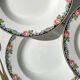8 Digoin opaque porcelain soup plates with floral pattern "3984" ~