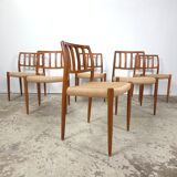 Niels Møller model 83 dining chair teak new papercord