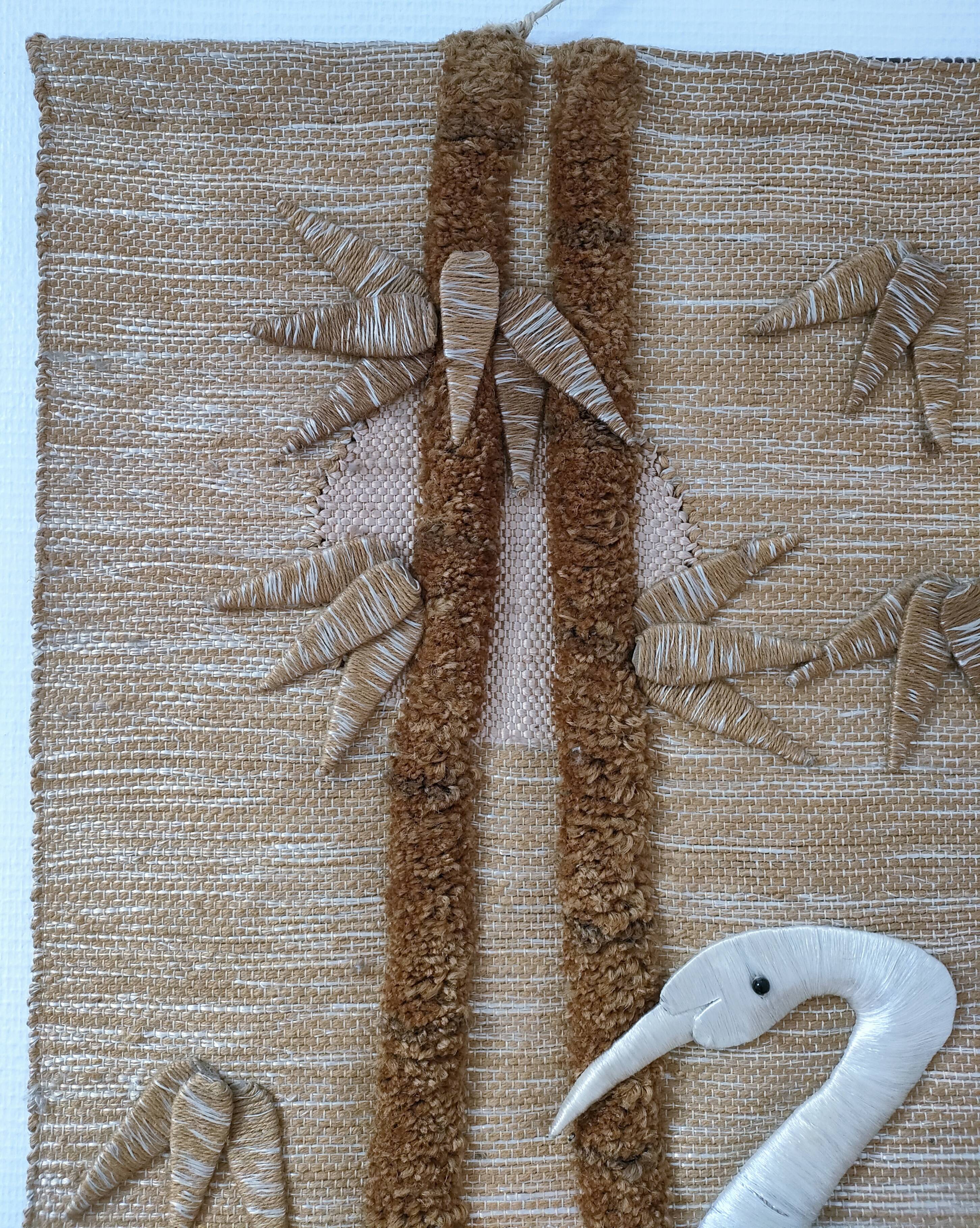 bird and foliage tapestry stamped from the 70s