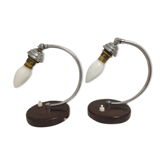 pair of mid century 1950s bedside lamps 27x21cm