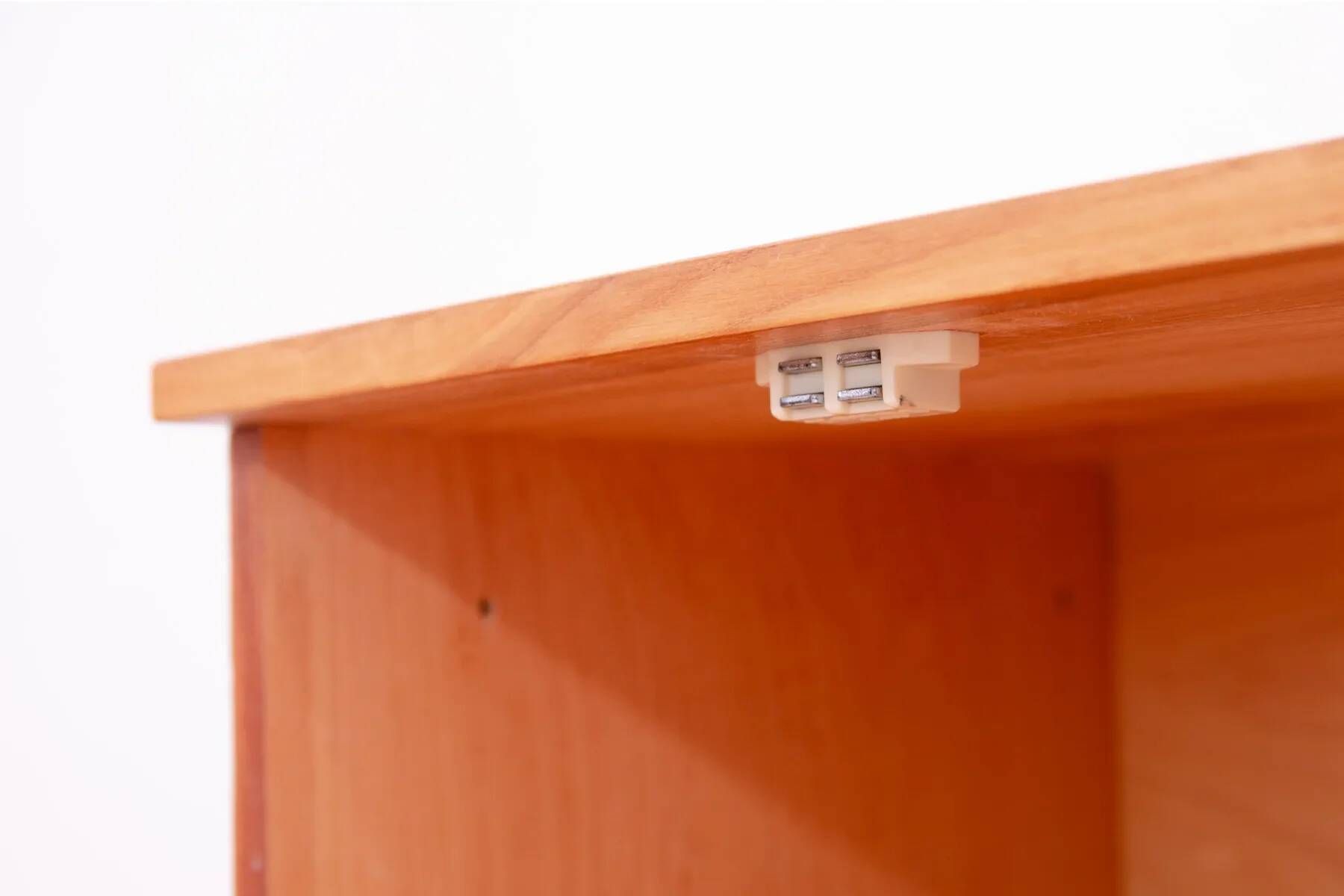 Mid-century bedside table by UP Závody, walnut nightstand with storage