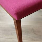 Vintage armchair in natural wool, magenta and red, 1970s