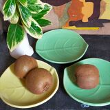 Three ceramic leaf cups 50s