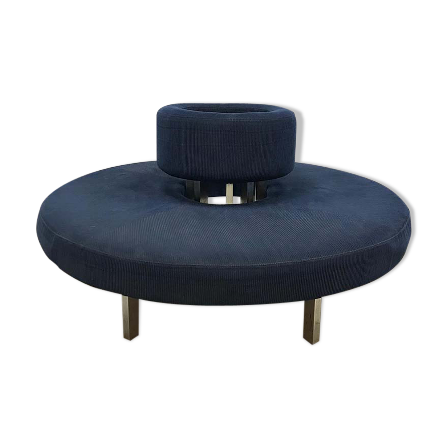 Blue corderoy round sofa ‘Infinity Circle’