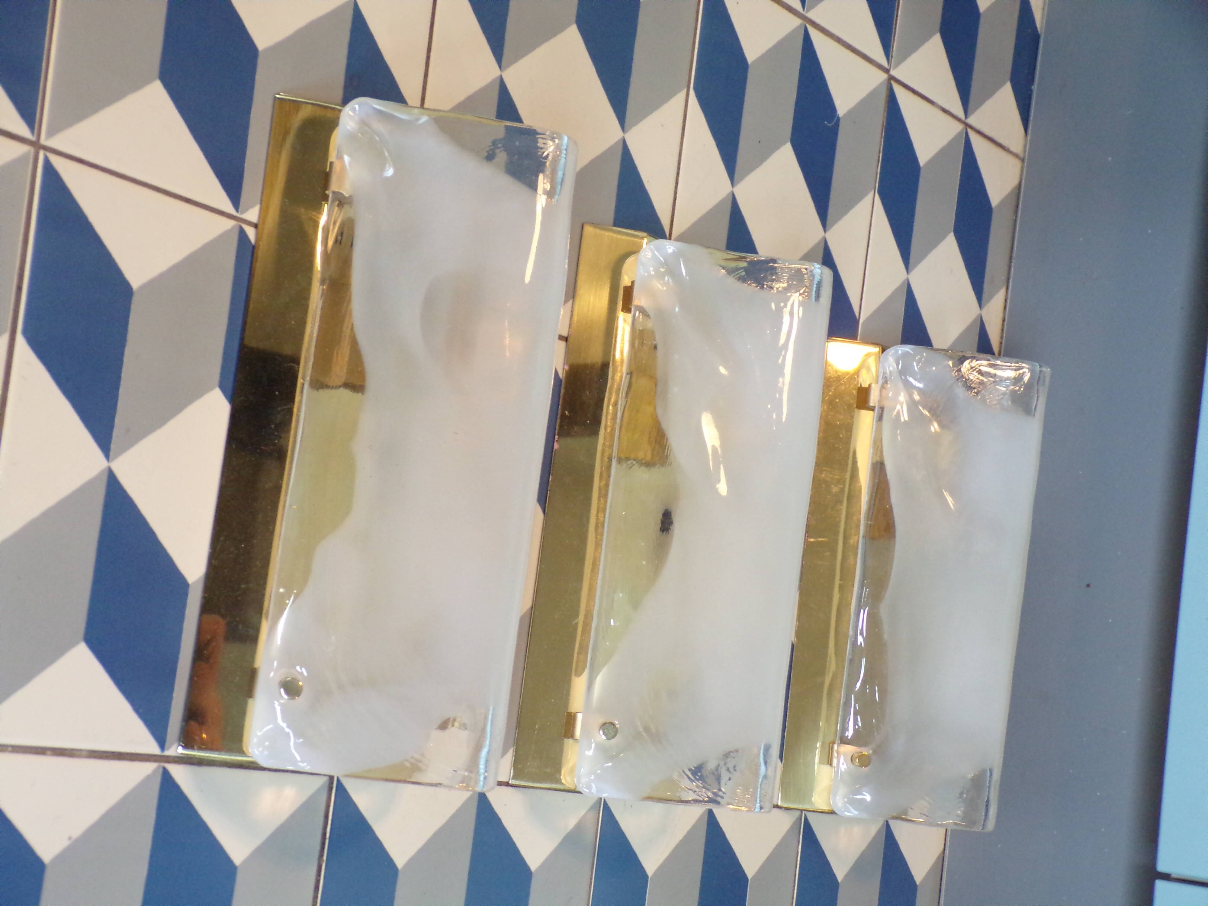 Trio d'appliques J.T. Kalmar verre de Murano
