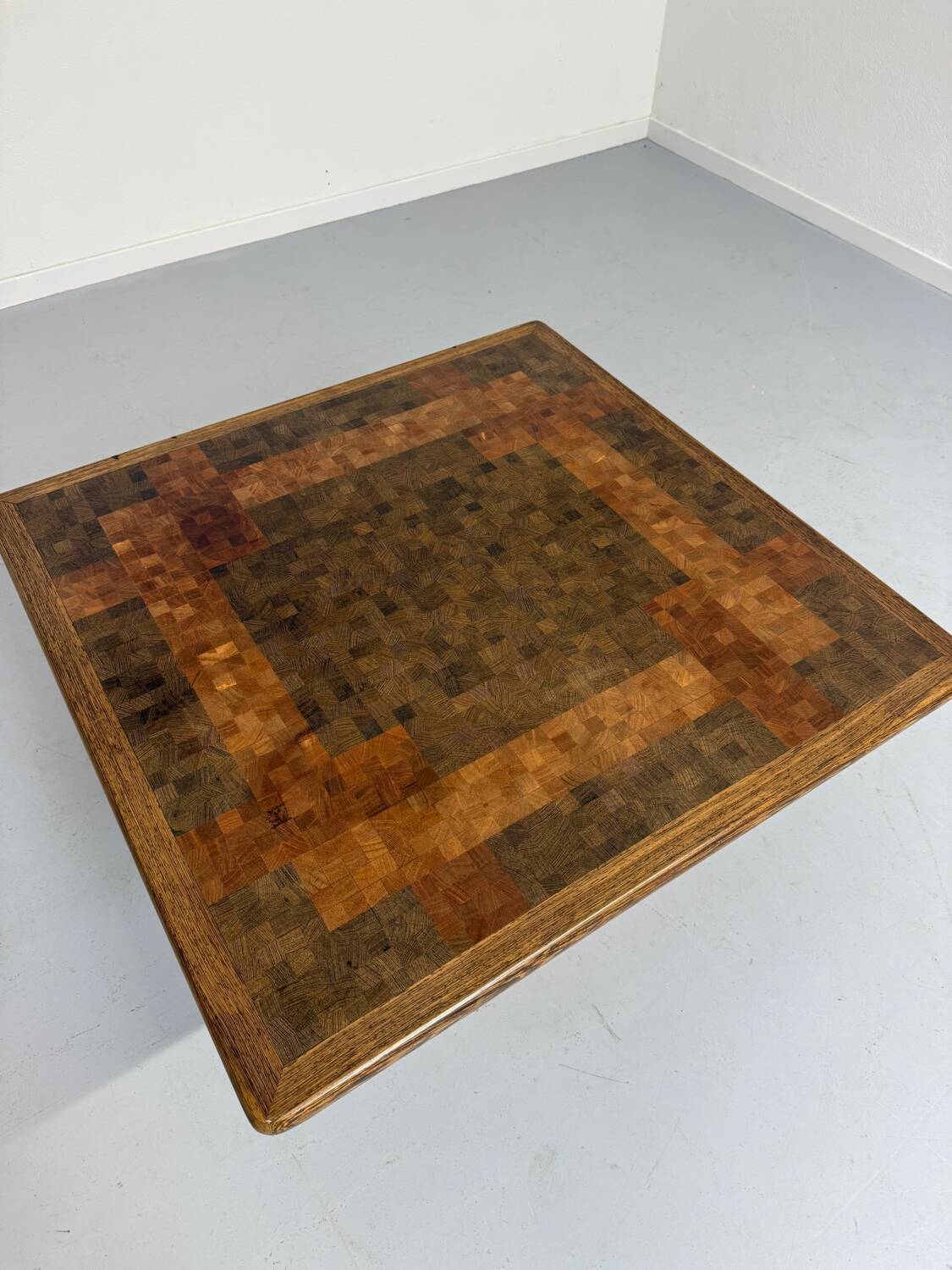 Scandinavian design marquetry wood coffee table by rolf middel and lindum