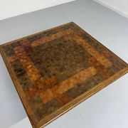 Scandinavian design marquetry wood coffee table by rolf middel and lindum