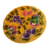 Sarreguemines dish in slip – fruit and foliage decoration