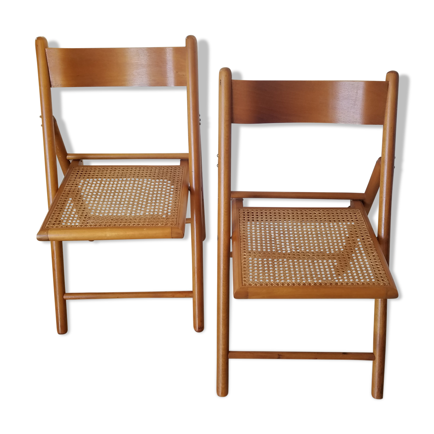 2 chaises pliantes en cannage