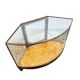 Antique Curved Glass Display Cabinet – Wooden Showcase – Early 20th Century