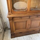 Old XL Napoleonic oak glass bookcase, 19th century