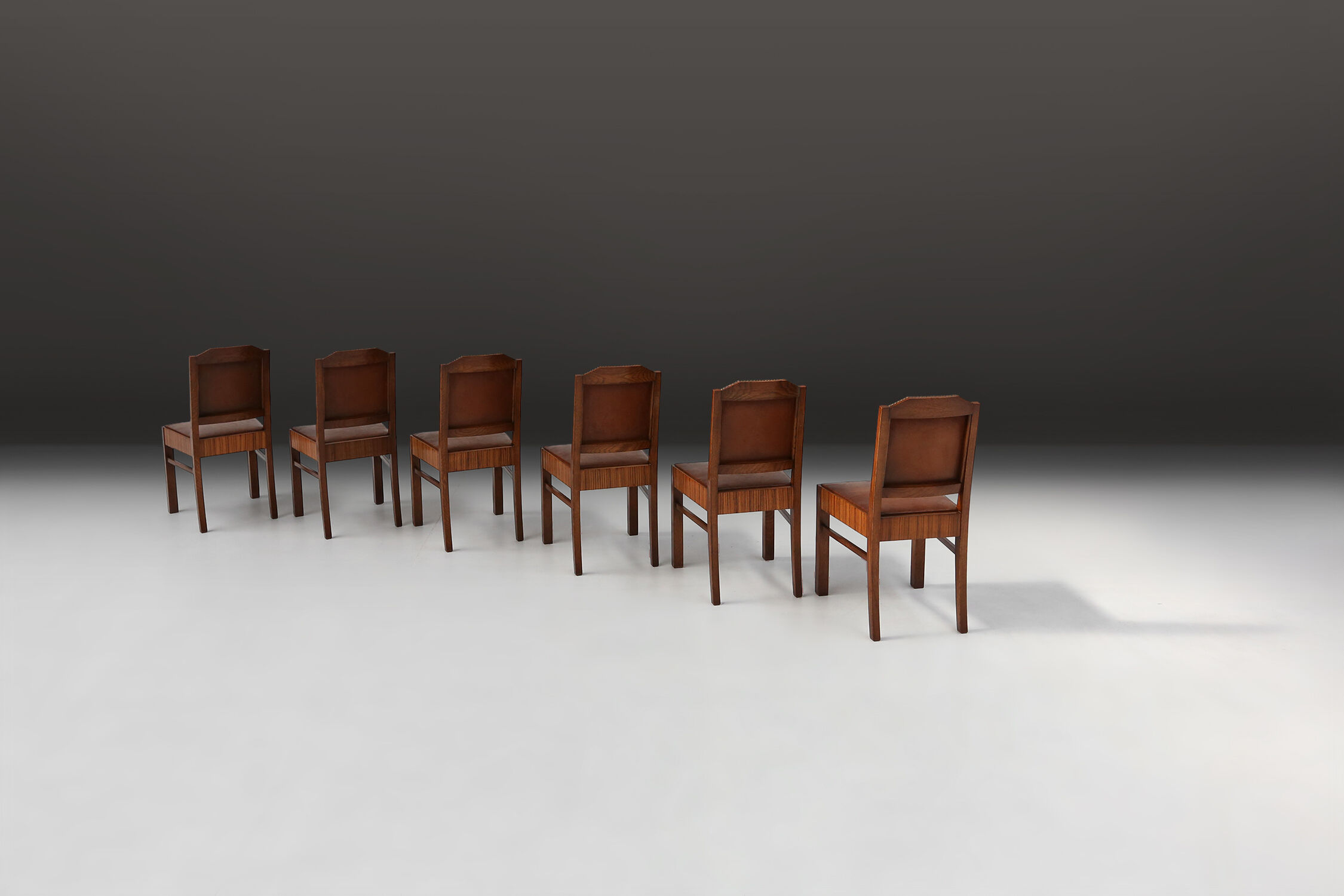 Six Art Deco dining chairs by De Coene Ca.1930