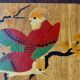 Art Deco wall mail holder in painted wood - bird decor