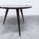 Table basse tripode 1960 scandinave vernis brillant bois acajou