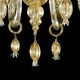Contemporary Venetian Gold Murano Style Glass Chandelier With Leaves