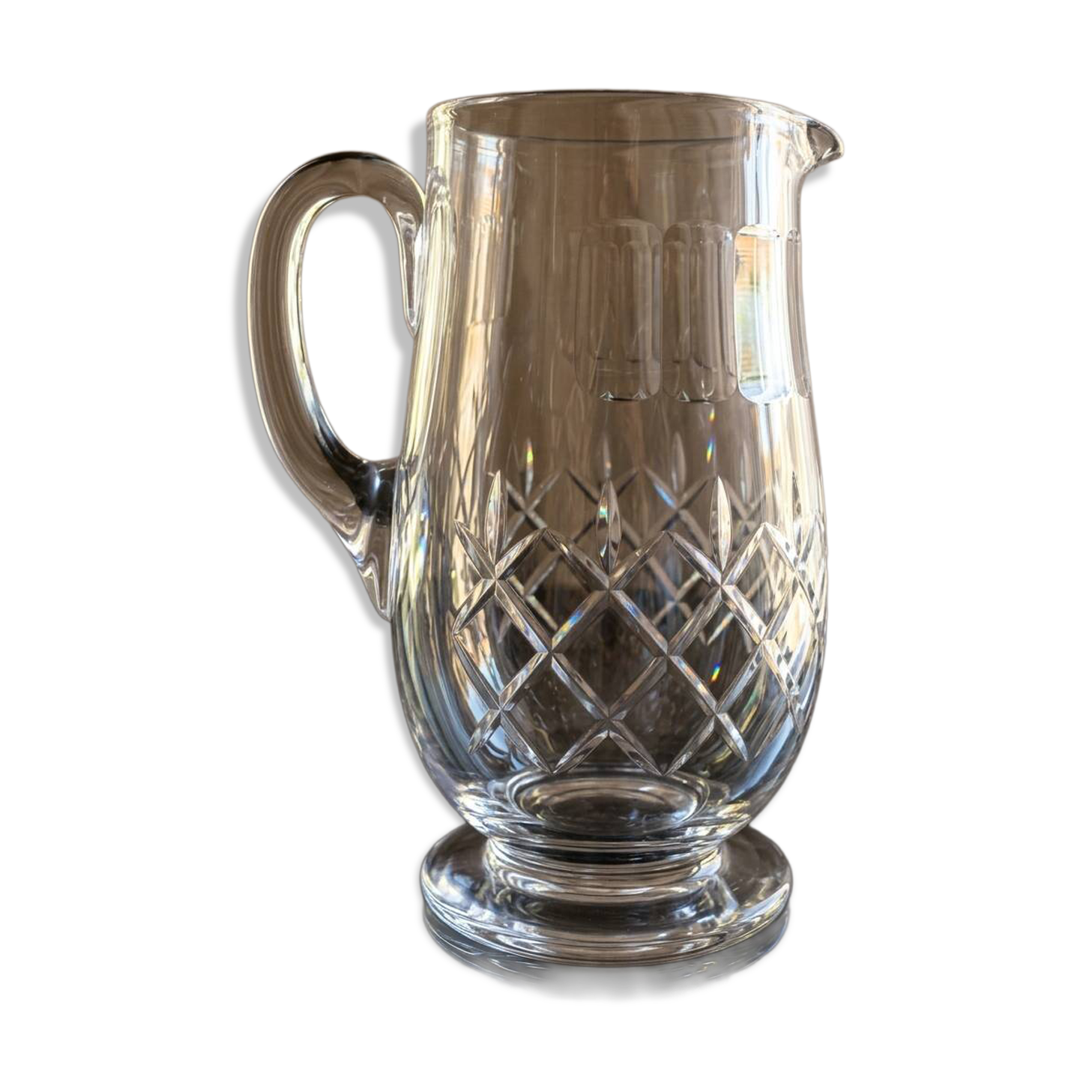 Broc à eau en cristal ancien