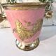 Enamel Ice Bucket – Vintage French Pink Gilt Grapevine Champagne Coole