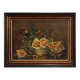 Vintage still life painting of a vase with flowers, France ca. 1940