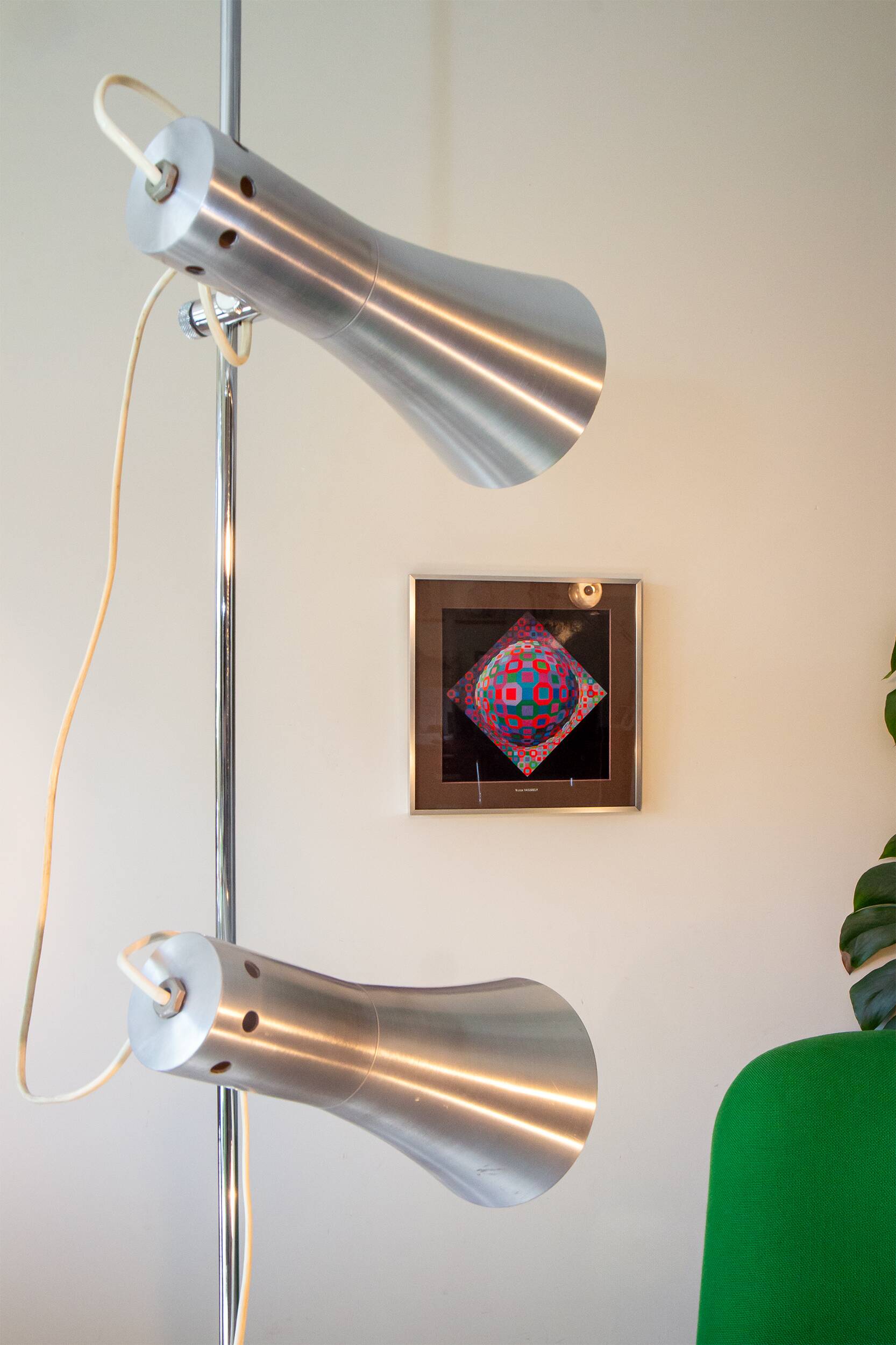 Lampadaire 70's, Italie, chrome et aluminium