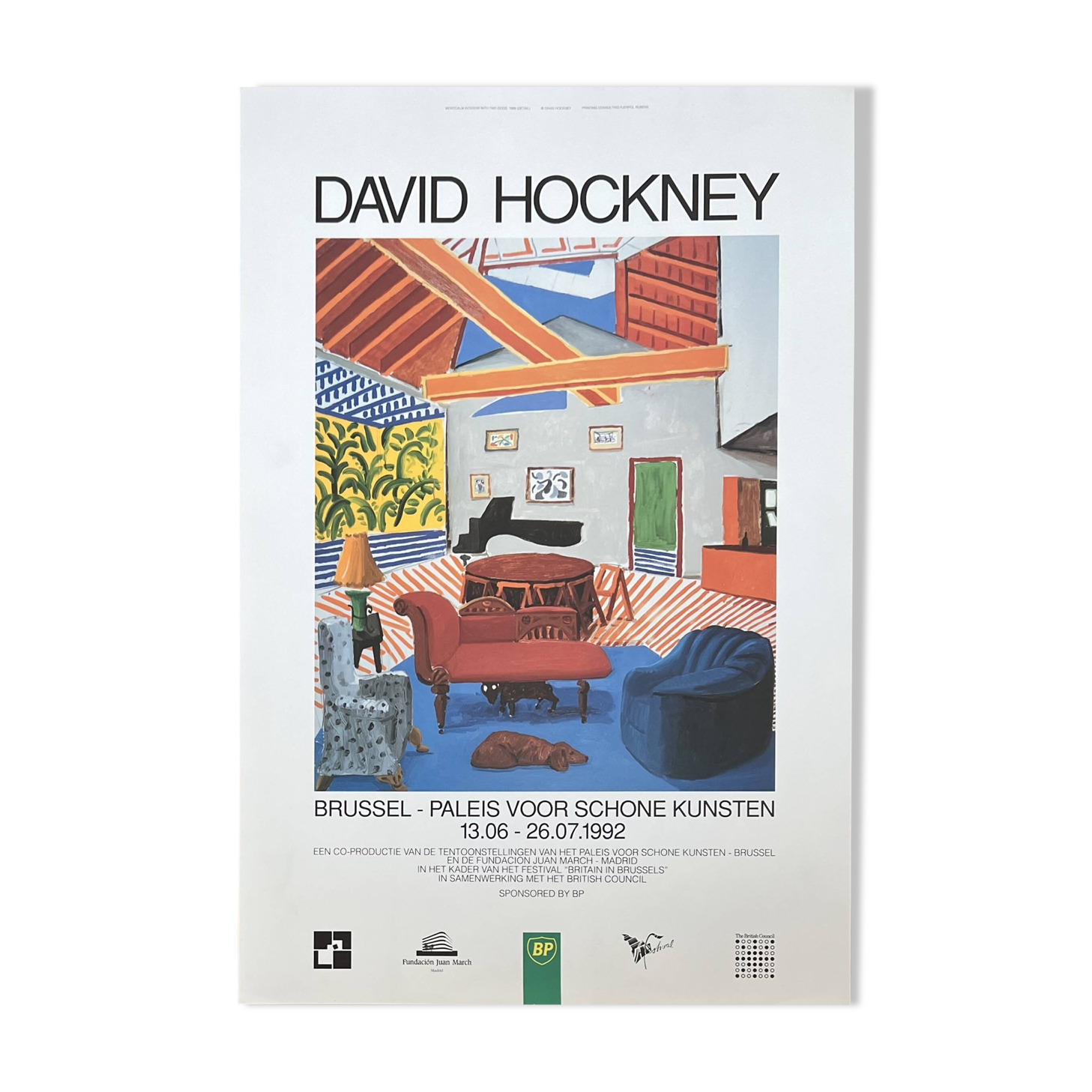 David HOCKNEY (1937) Original Vintage Poster Palais des Beaux Arts, Brussels, 1992