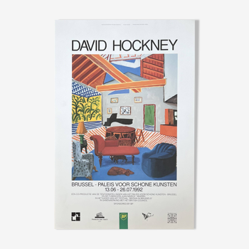 David HOCKNEY (1937) Original Vintage Poster Palais des Beaux Arts, Brussels, 1992