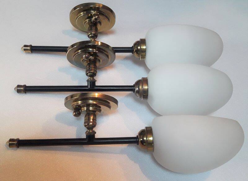 1950 Lunel articulated torchiere wall lights