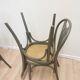 Lot de 6 chaises de salle à manger vintage en bois courbé gris : siège en rotin style Thonet