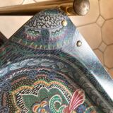 Textable brass and cashmere serving table
