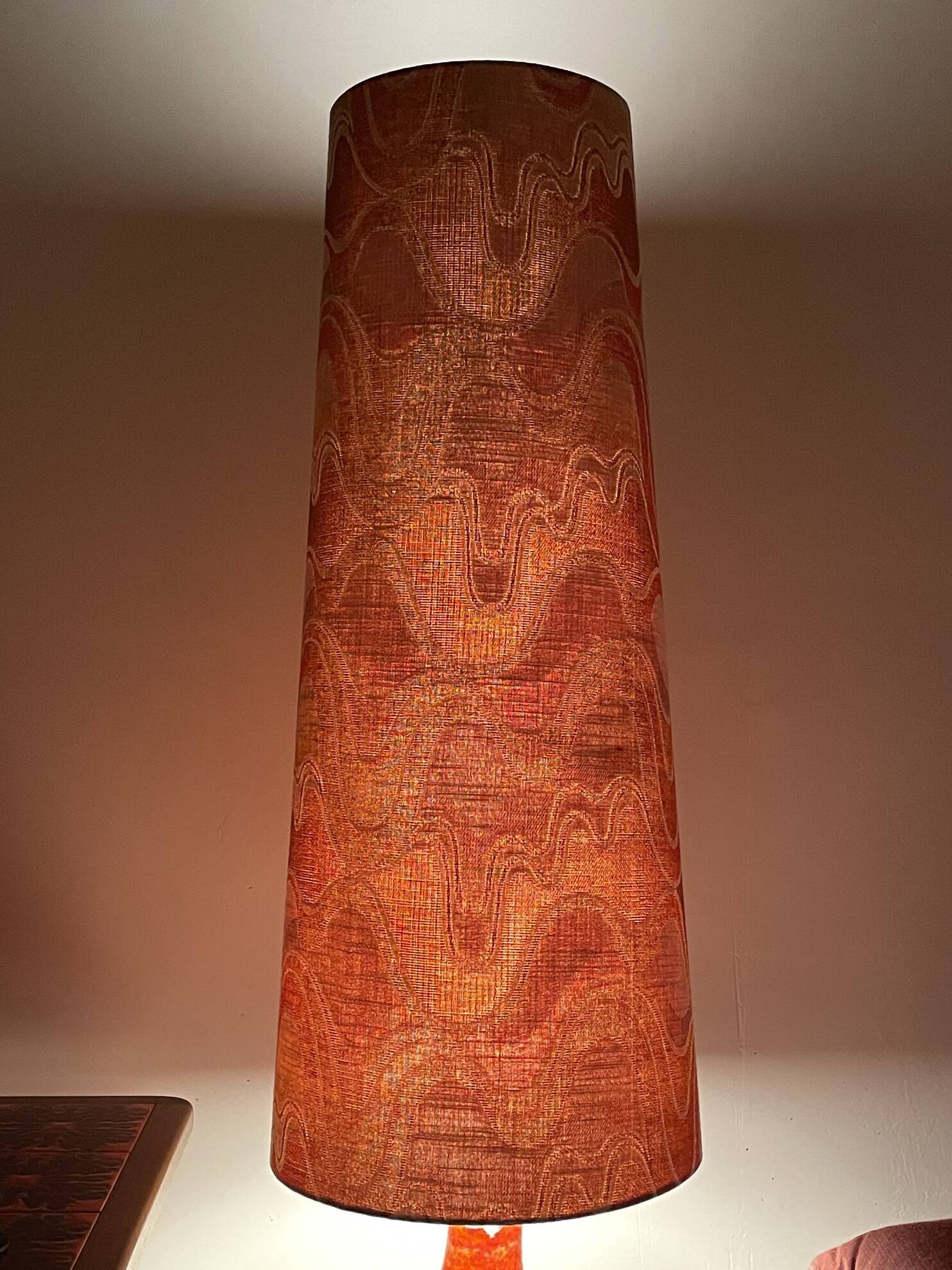 Résonance lampshade H87 D35 D25 - vintage fabric 1970's