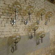 chrome & smoked glass wall light, 1970