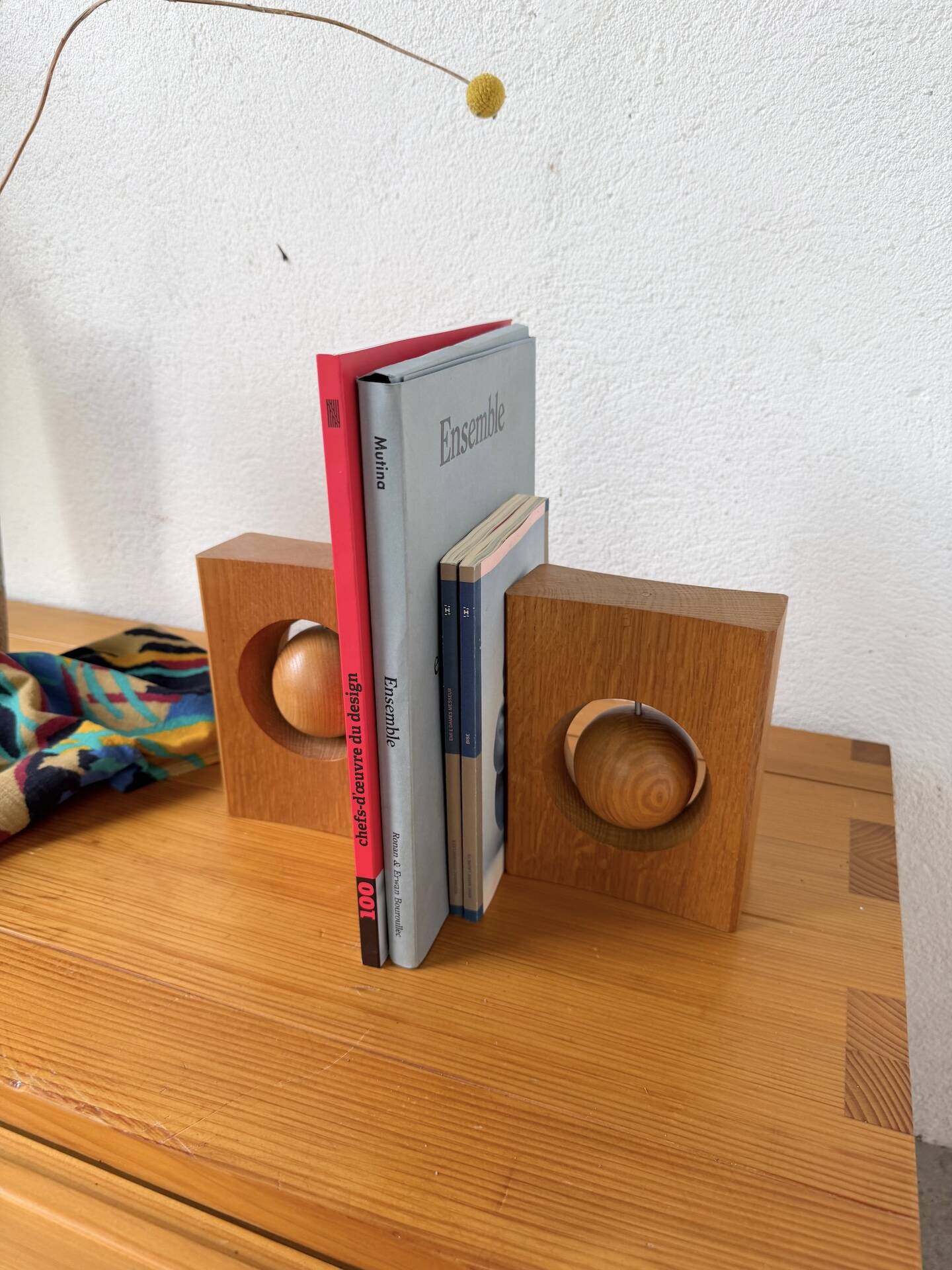 Constructivist wooden bookends
