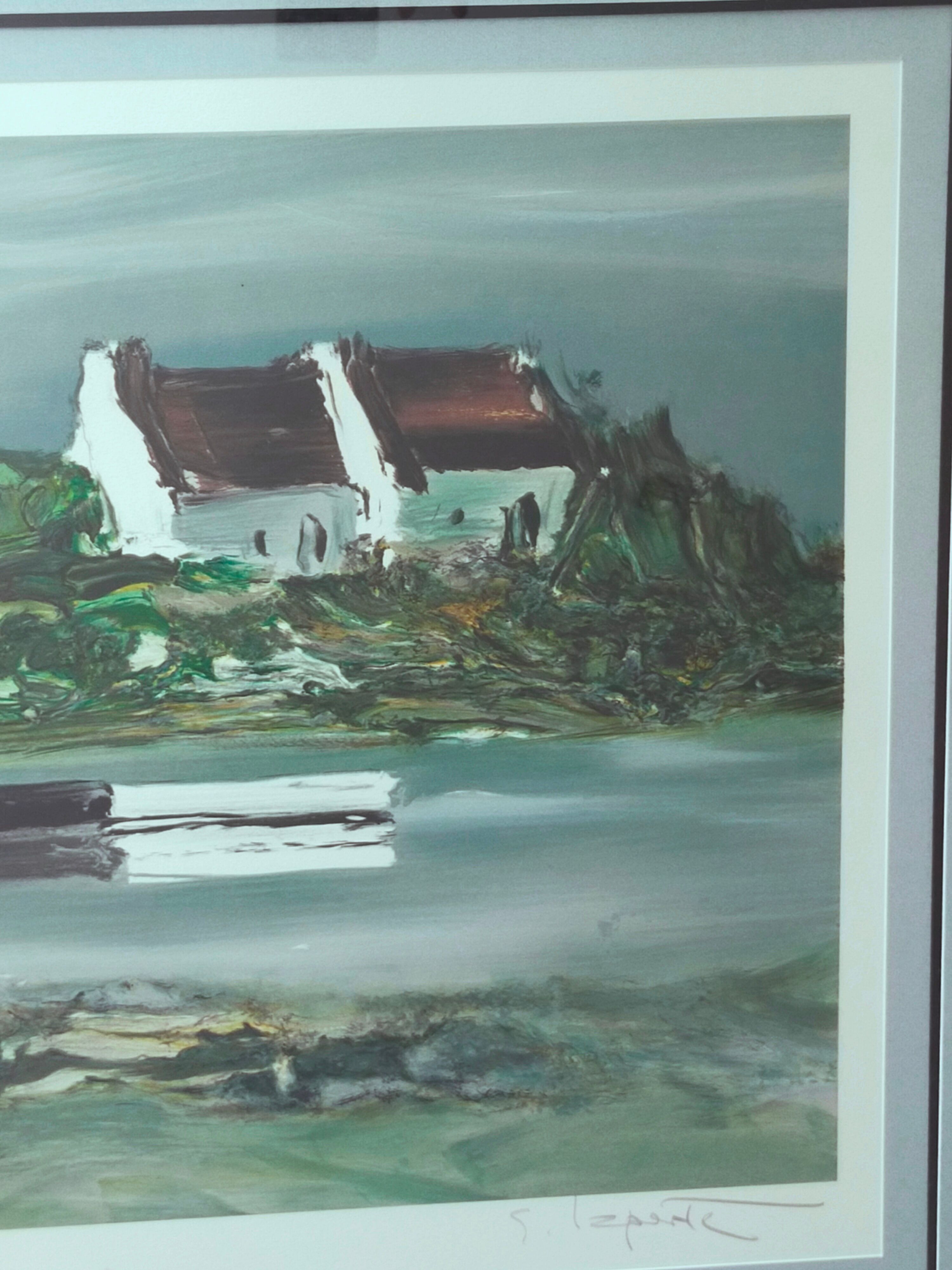 Georges Laporte lithograph signed and numbered landscape of