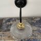 Applique vintage en verre ciselé électrifiée à neuf