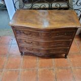Curved chest of drawers in Louis XV style oak