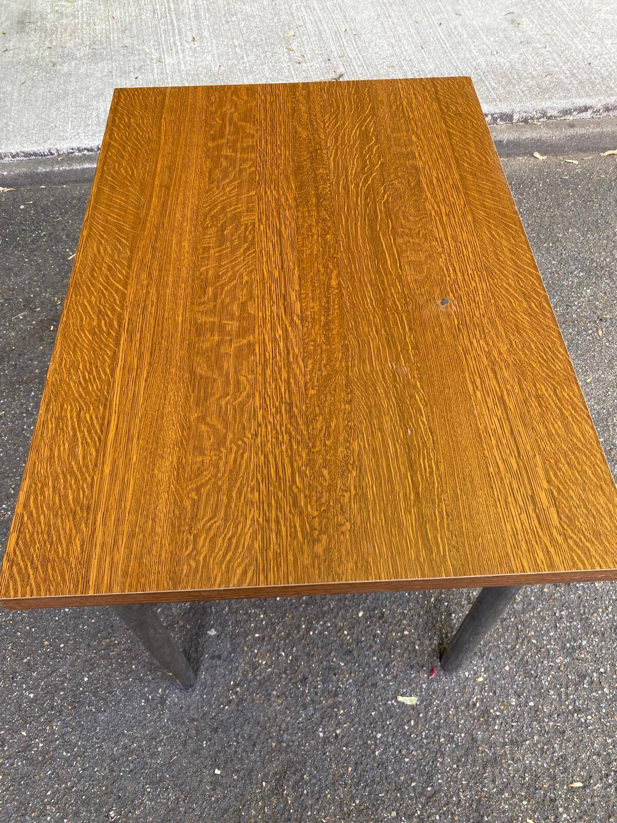 Table de cuisine extensible en bois et acier Cuisines You France 1980