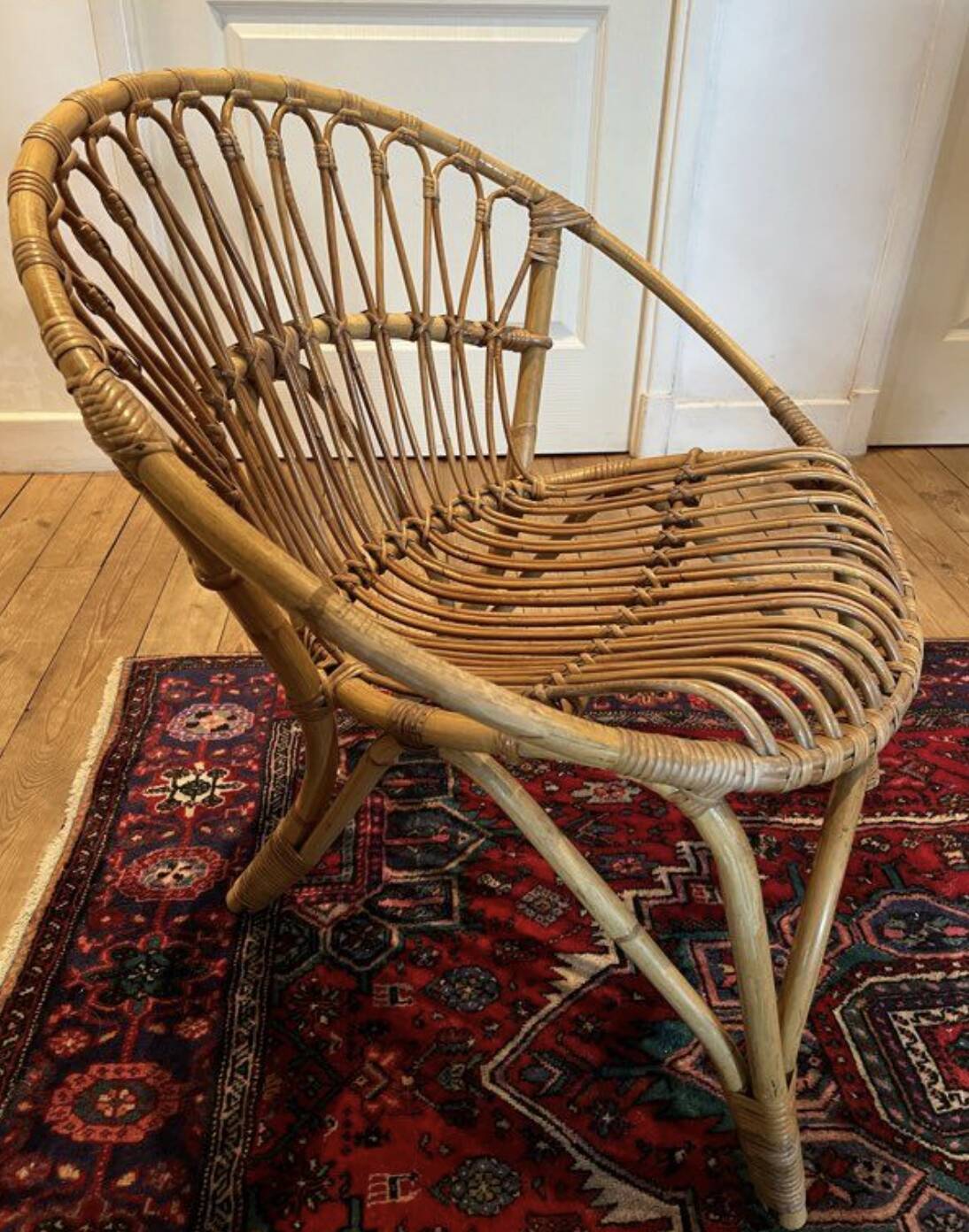 Pair of vintage rattan armchairs – 60s/70s design