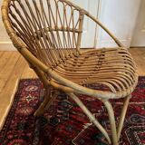 Pair of vintage rattan armchairs – 60s/70s design