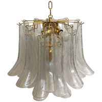 Clear “selle” murano glass chandelier d50