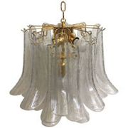 Clear “selle” murano glass chandelier d50