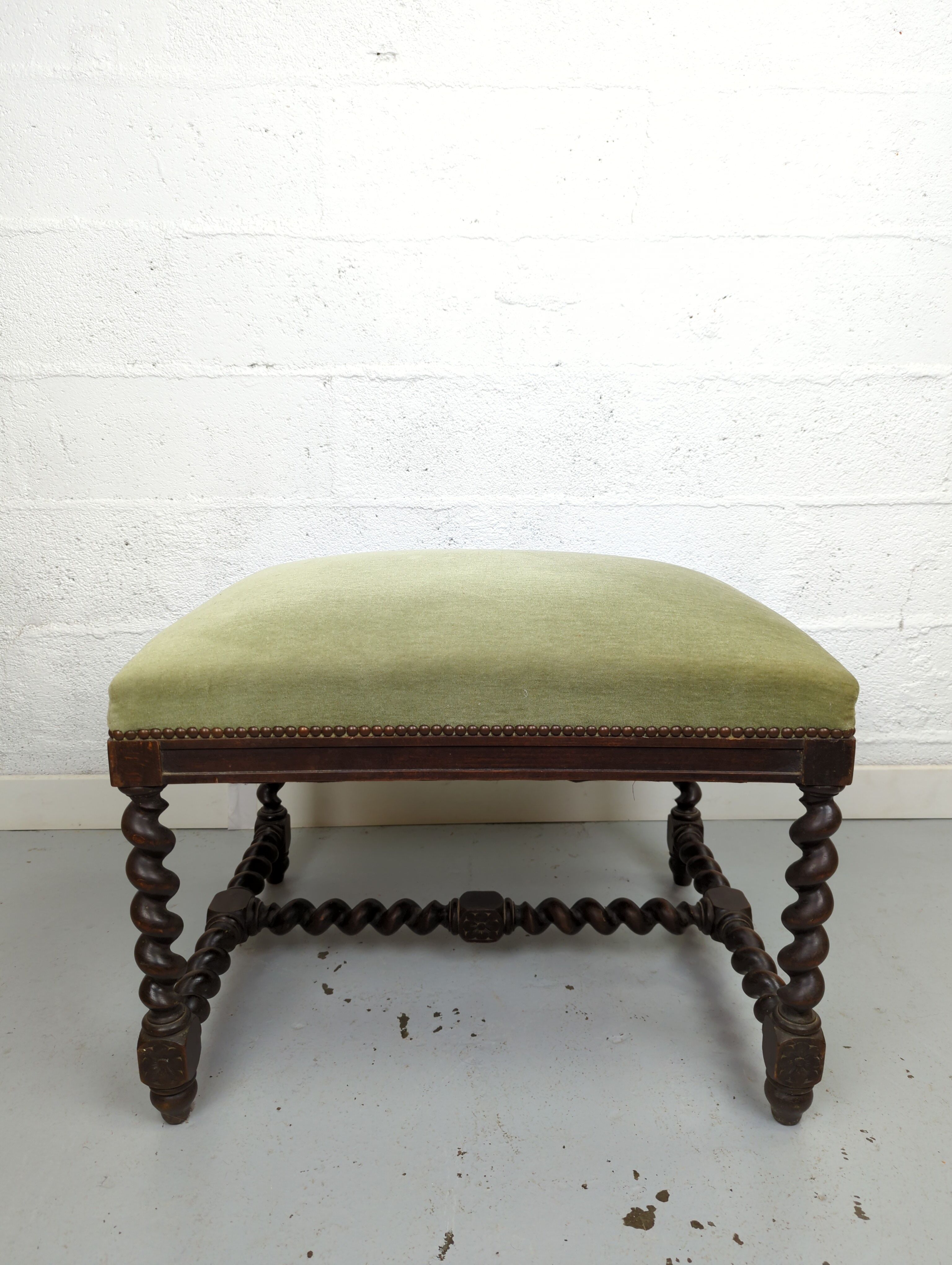 Old bench twisted wood stool