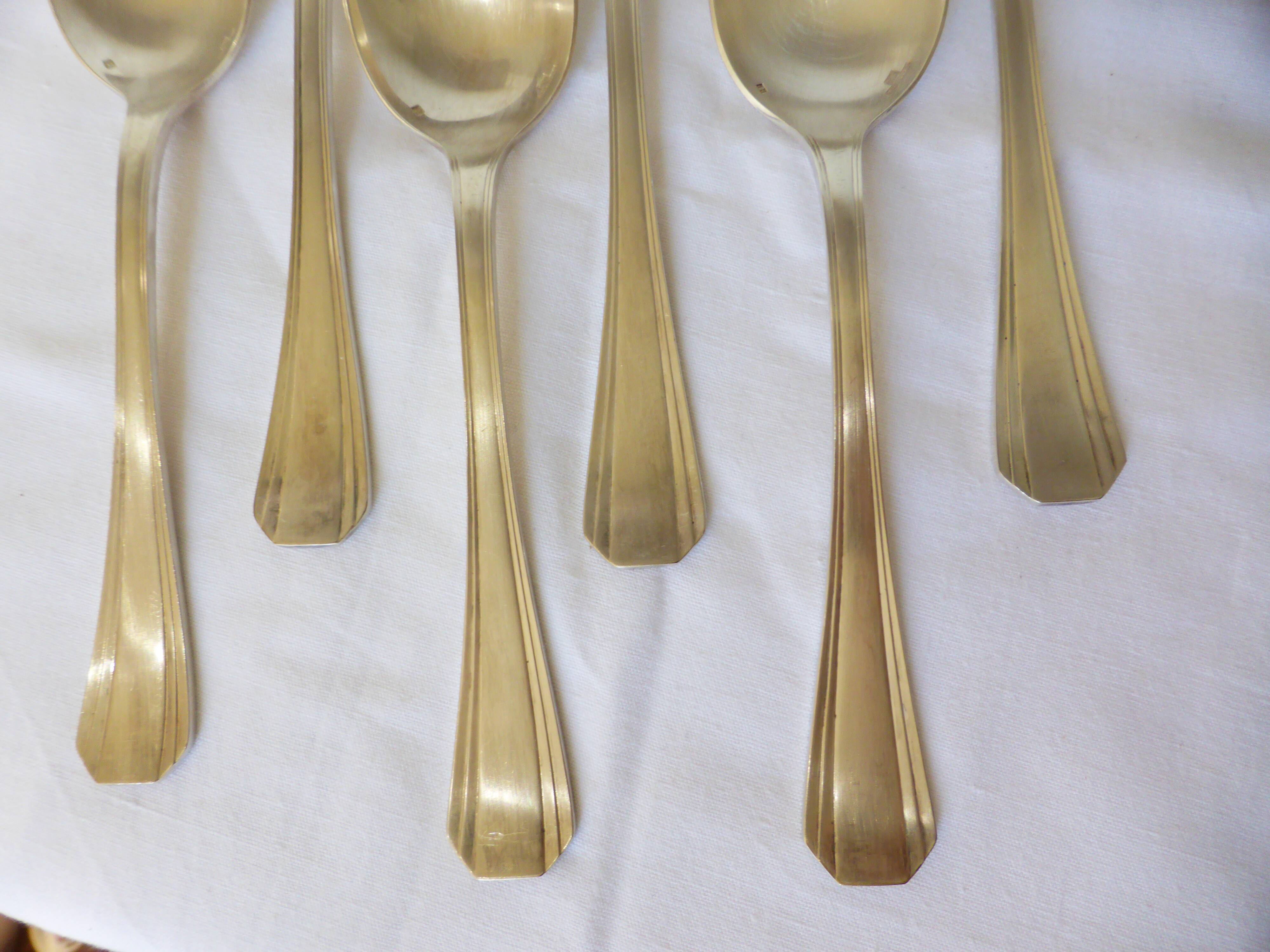 6 cuillères à soupe Christofle de style art déco 220672