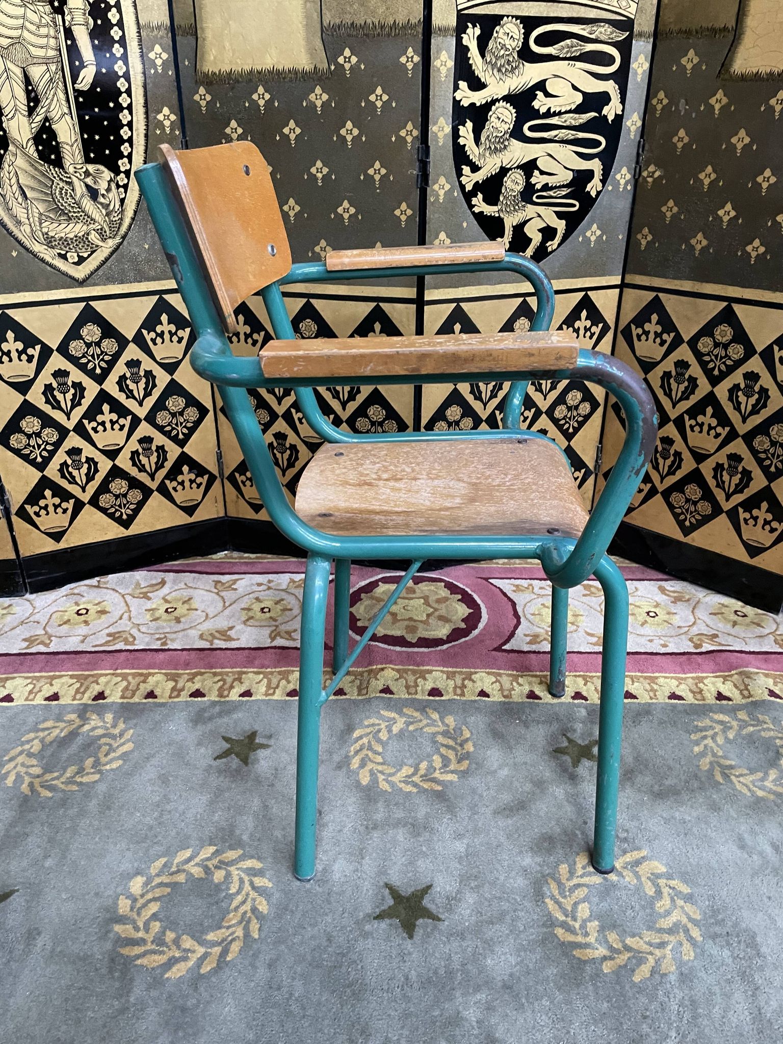 Schoolmaster's desk with armchair