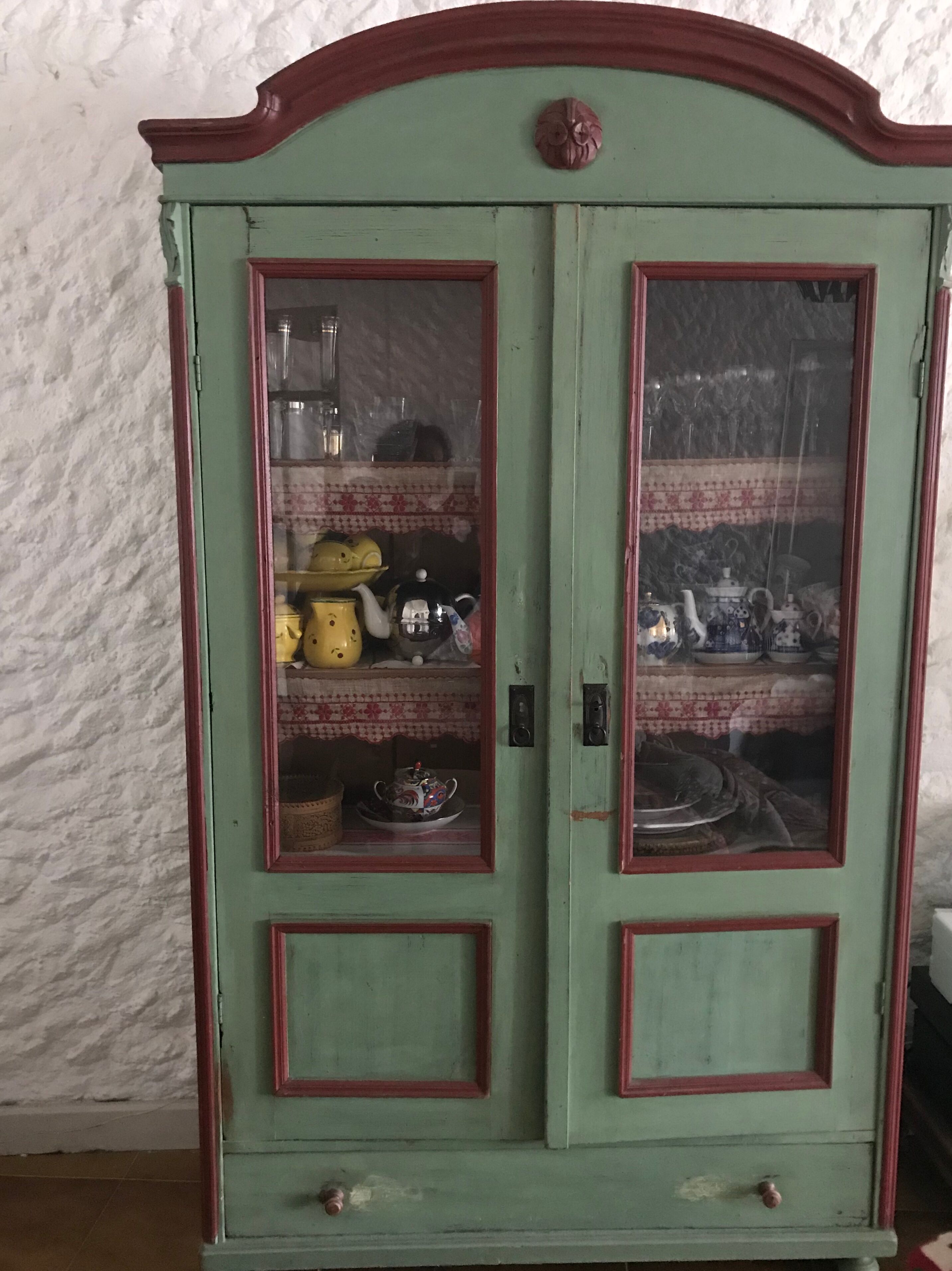 Painted glass cabinet