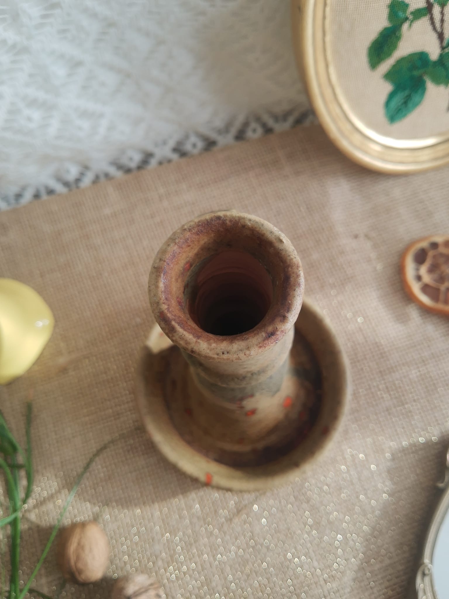 Candle holder terracotta cellar rat Orezza Campo Piano Corsica - Vintage